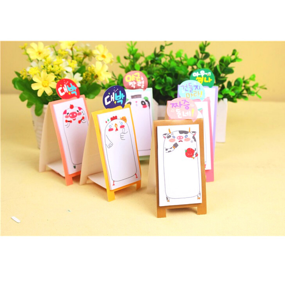 Combo 3 Giấy Note Dạng Đứng Hình Thú Dễ Thương (8.4 x 4.3cm)