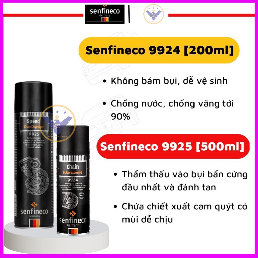 Combo Dưỡng Sên và Vệ Sinh Sên Xích Xe Máy Senfineco 9924 + 9925 - Made in Germany