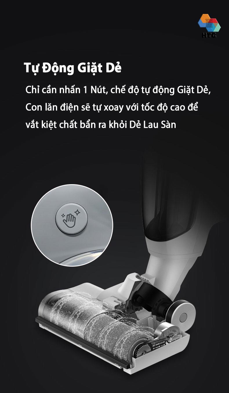 Máy hút bụi lau nhà airbot iClean Pro tích hợp tự động giặt Dẻ, 3 công việc trong 1, hút và lau chuyên sâu, hàng chính hãng