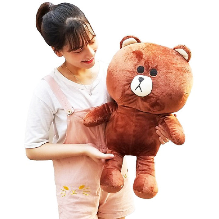 Gấu bông brown 60cm gấu bông sóc nhí đáng yêu - Tặng khẩu trang thời trang vải Su màu ngấu nhiên