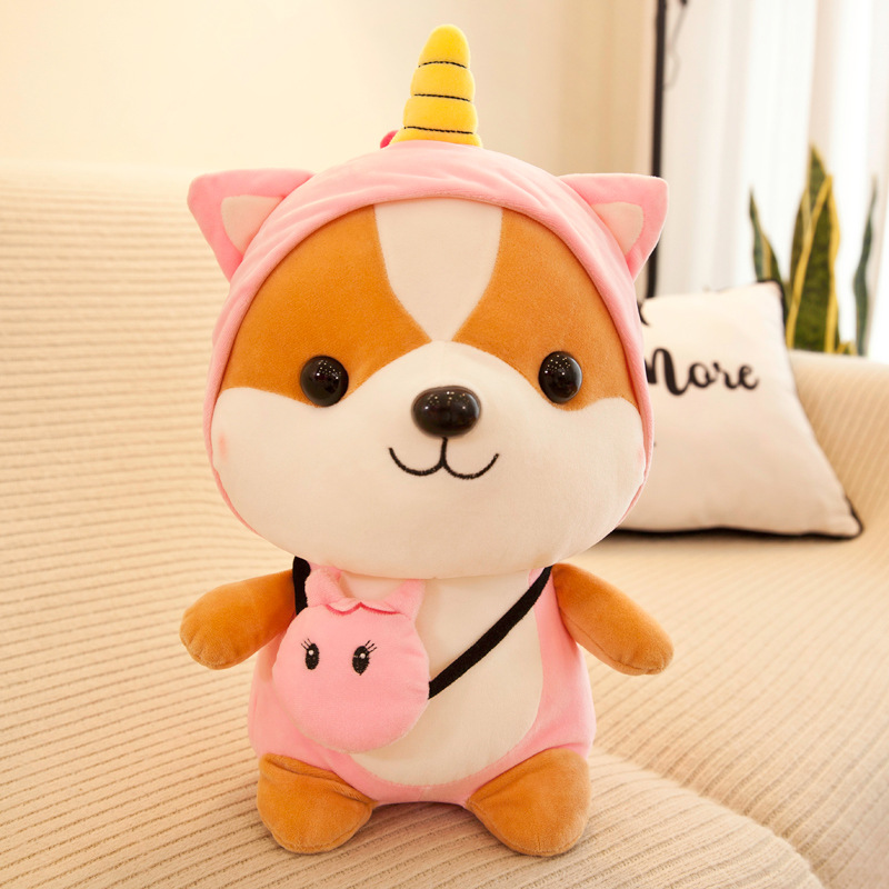 Thú Bông Chó Shiba Hóa Trang Kì Lân Hồng Ngộ Nghĩnh 25cm