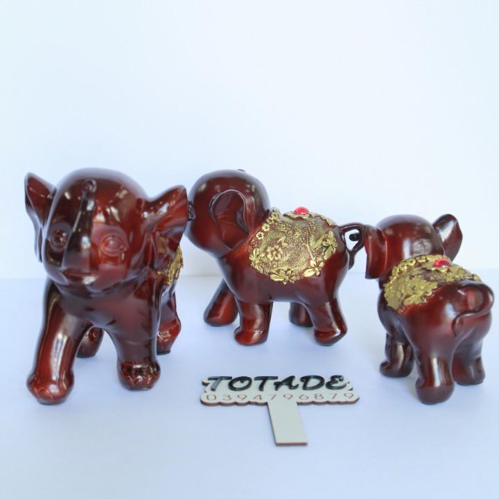 Bộ tượng gia đình voi hạnh phúc - Sản phẩm decor đẹp có 2 size - DES0006