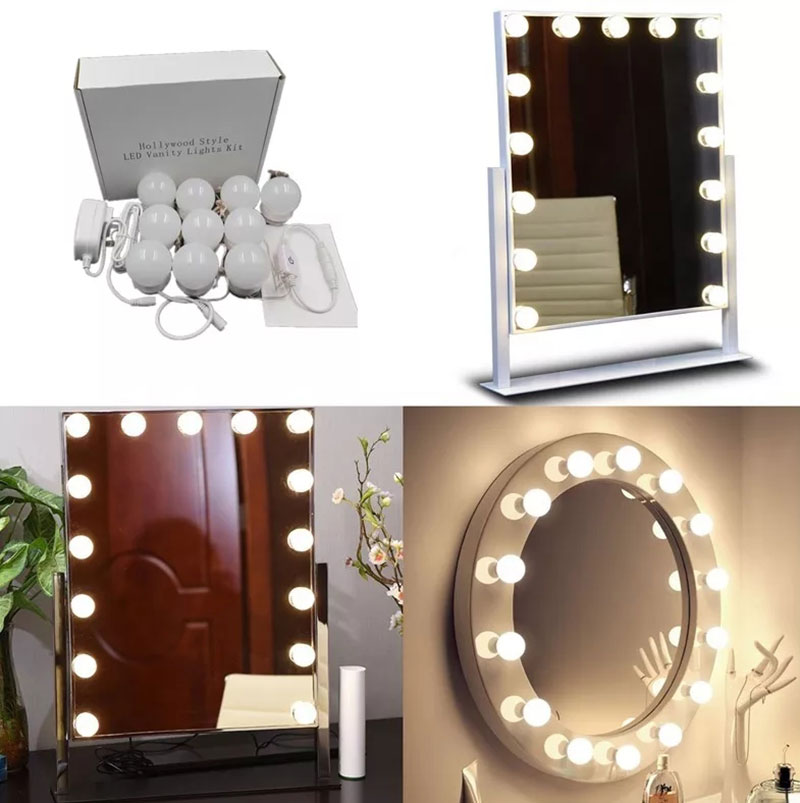 Chuỗi dây đèn led gương trang điểm 10 bóng 5 màu điều chỉnh