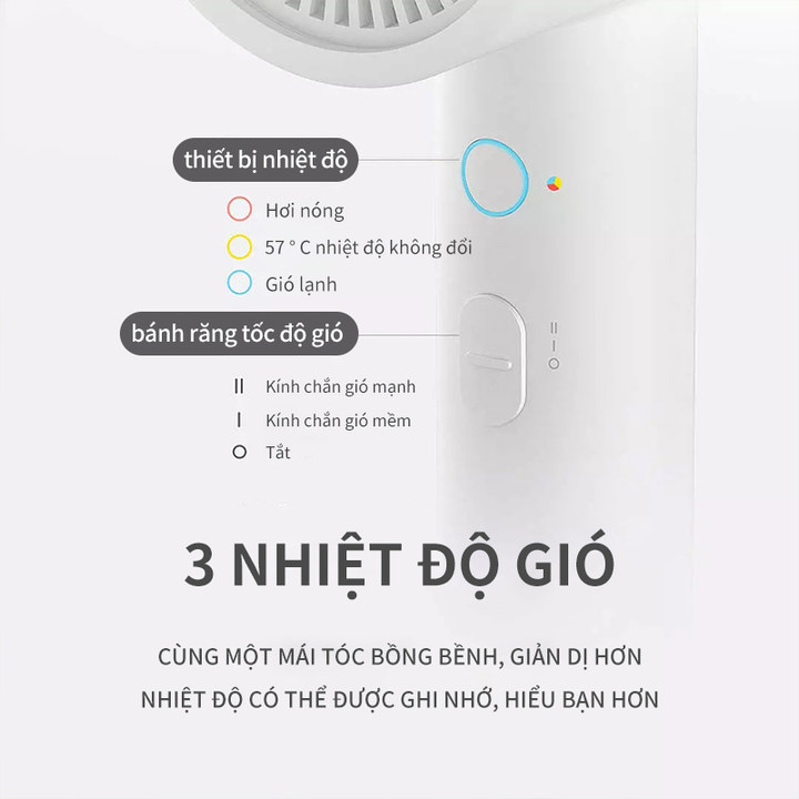 Máy Sấy Tóc Khô Nhanh Anion H300 57 ℃ Bộ điều Nhiệt 20m / S Tốc độ Thổi Máy Sấy Tóc Mini Di động Bộ Khuếch Tán