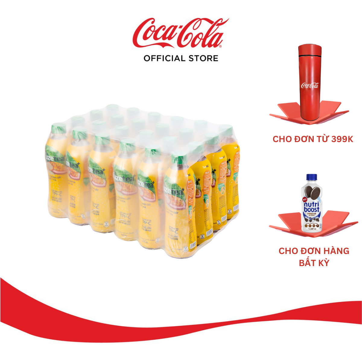 Lốc 24 Chai Trà Chanh Dây Và Hạt Chia Fuzetea+ 450ml/chai Sale 4.4