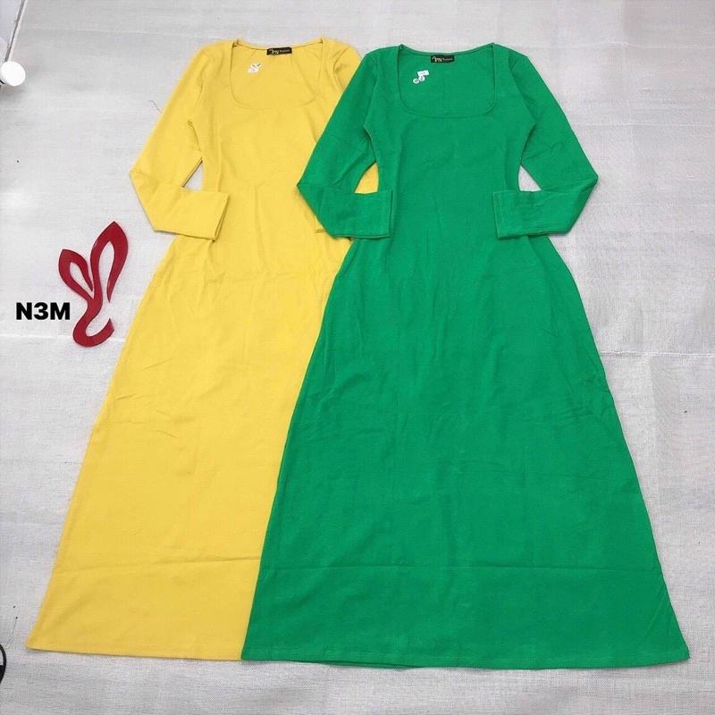 ĐẦM THUN MAXI TAY DÀI VỀ ĐỦ MÀU LUÔN NHA CẢ NHÀ .