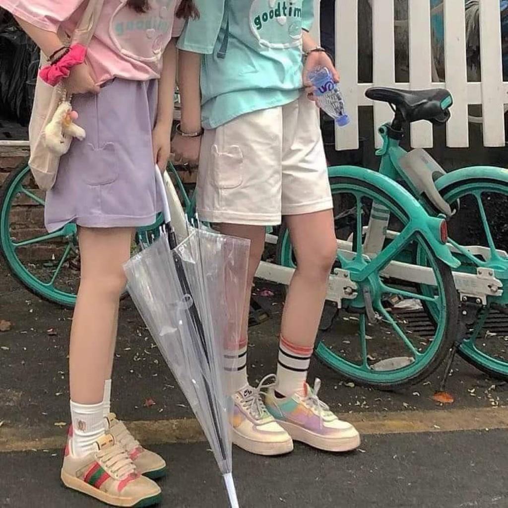 Quần Short nữquần đùi Túi Gấu Unisex Quần Đùi Nữ Gấu Gập thiết kế dáng dài siêu xinh với nhiều màu xinh xắn siêu cute
