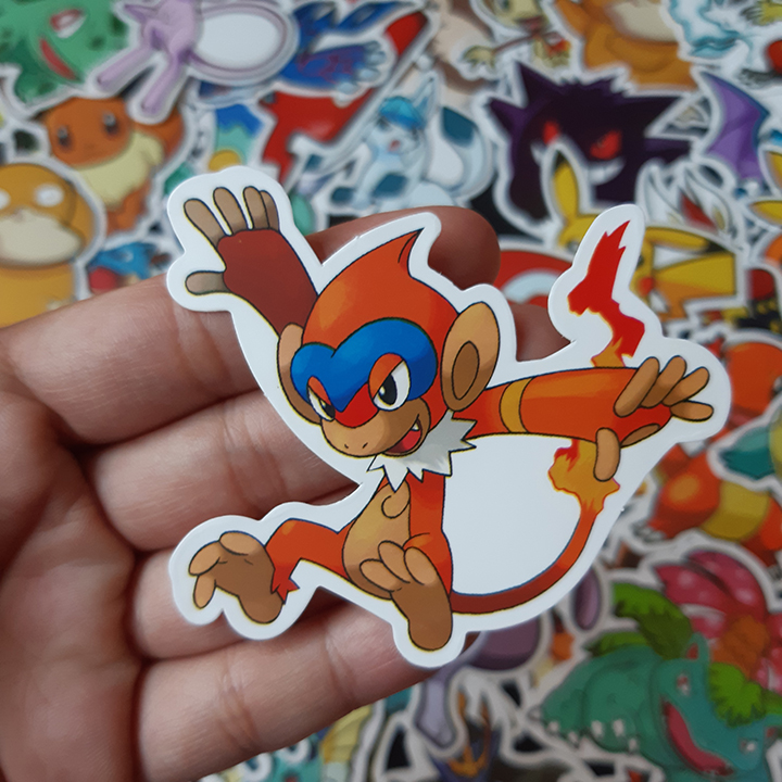 Bộ Sticker dán cao cấp chủ đề POKEMON - Dùng dán Xe, dán mũ bảo hiểm, dán Laptop