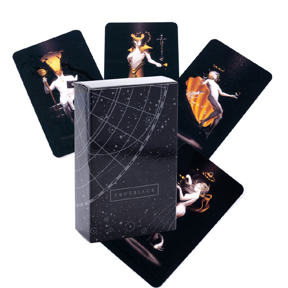 [Size Gốc] Bộ Bài True Black Tarot 7x12 Cm Tặng Đá Thanh Tẩy