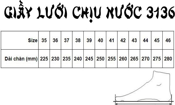 Giày lưới nam chịu nước 3136 chống trơn trượt