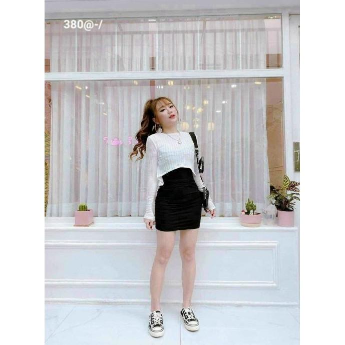 Set Đấm Gân Kèm Áo Croptop KT11