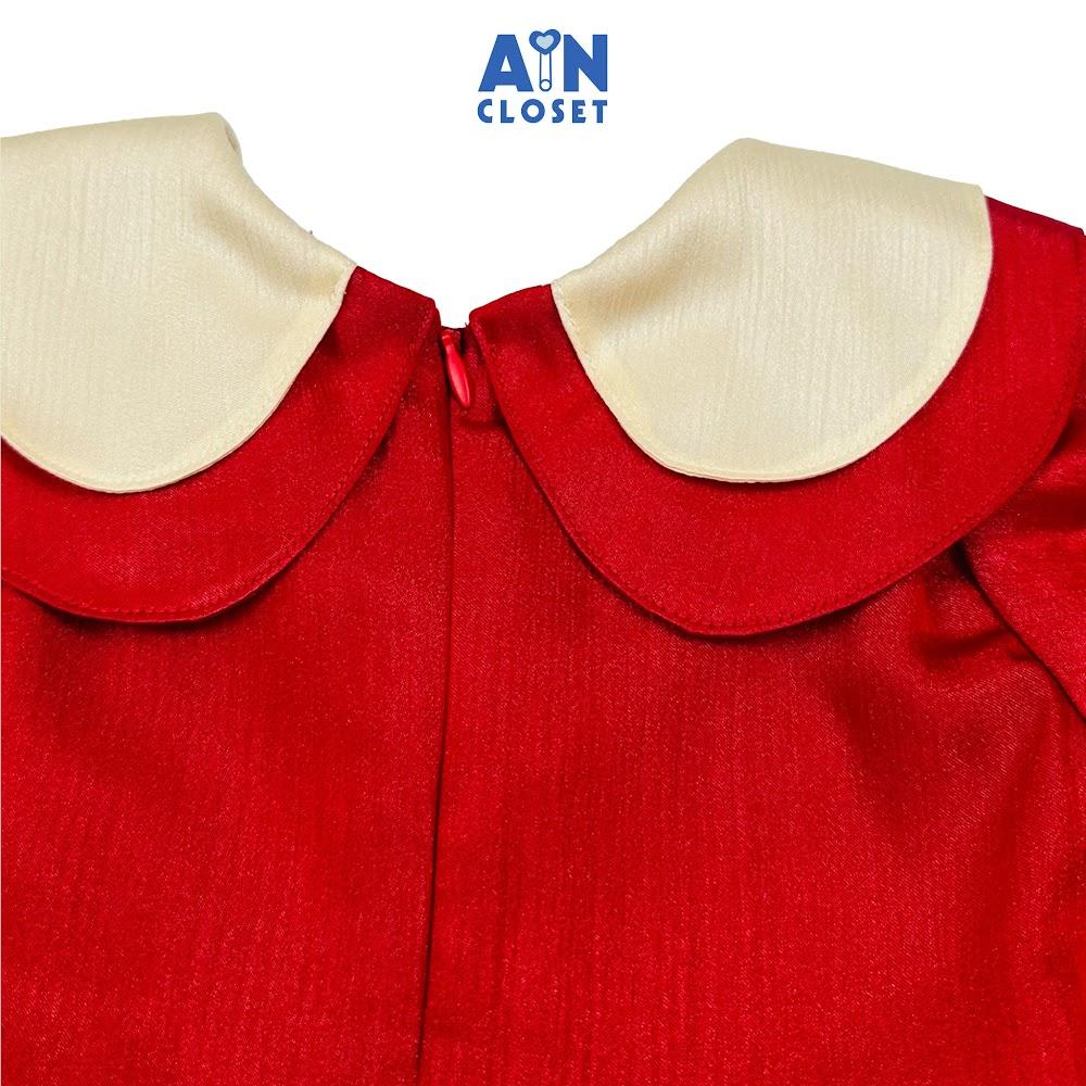 Đầm bé gái họa tiết Dâu Đỏ Nhung Tơ Hàn - AICDBGVNRNIX - AIN Closet