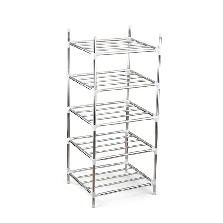 Kệ để xoong nồi 5 tầng inox lắp ráp kích thước 42x35x112cm hàng cao cấp