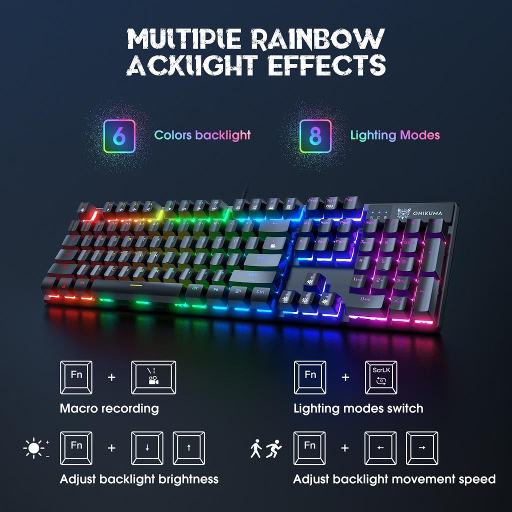 Bàn phím chơi game cơ học có dây G27 màu đen với đèn RGB