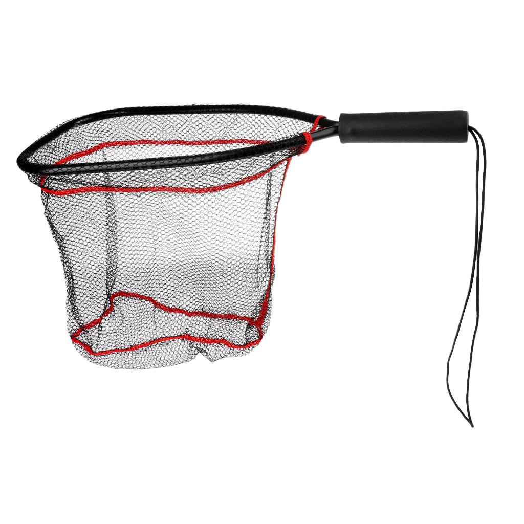 Aluminum Landing Net Catch And Release Nets Fly Fishing Nylon Mesh Brail Net