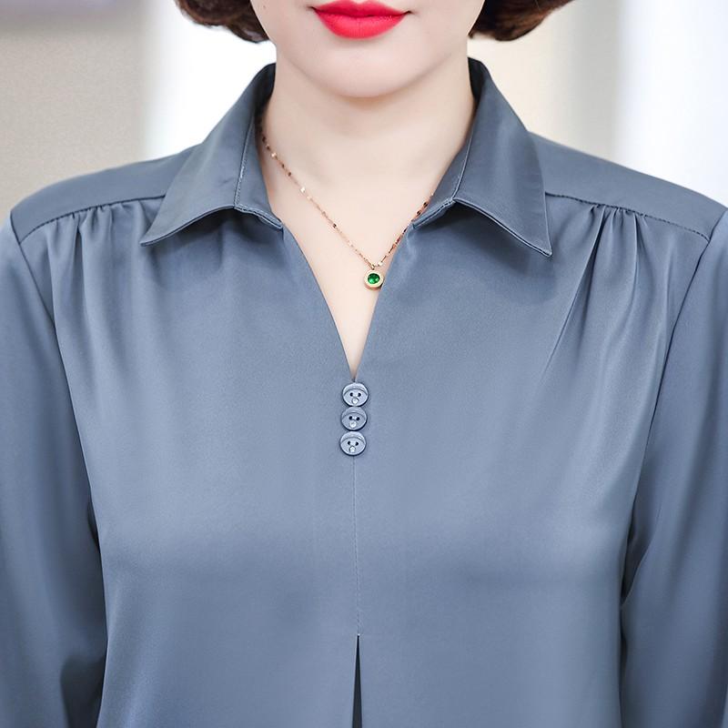 Áo Sơ Mi Nữ Tay Lỡ Trung Niên Đẹp Lịch Sự SM08 - Hàng Quảng Châu Cao Cấp