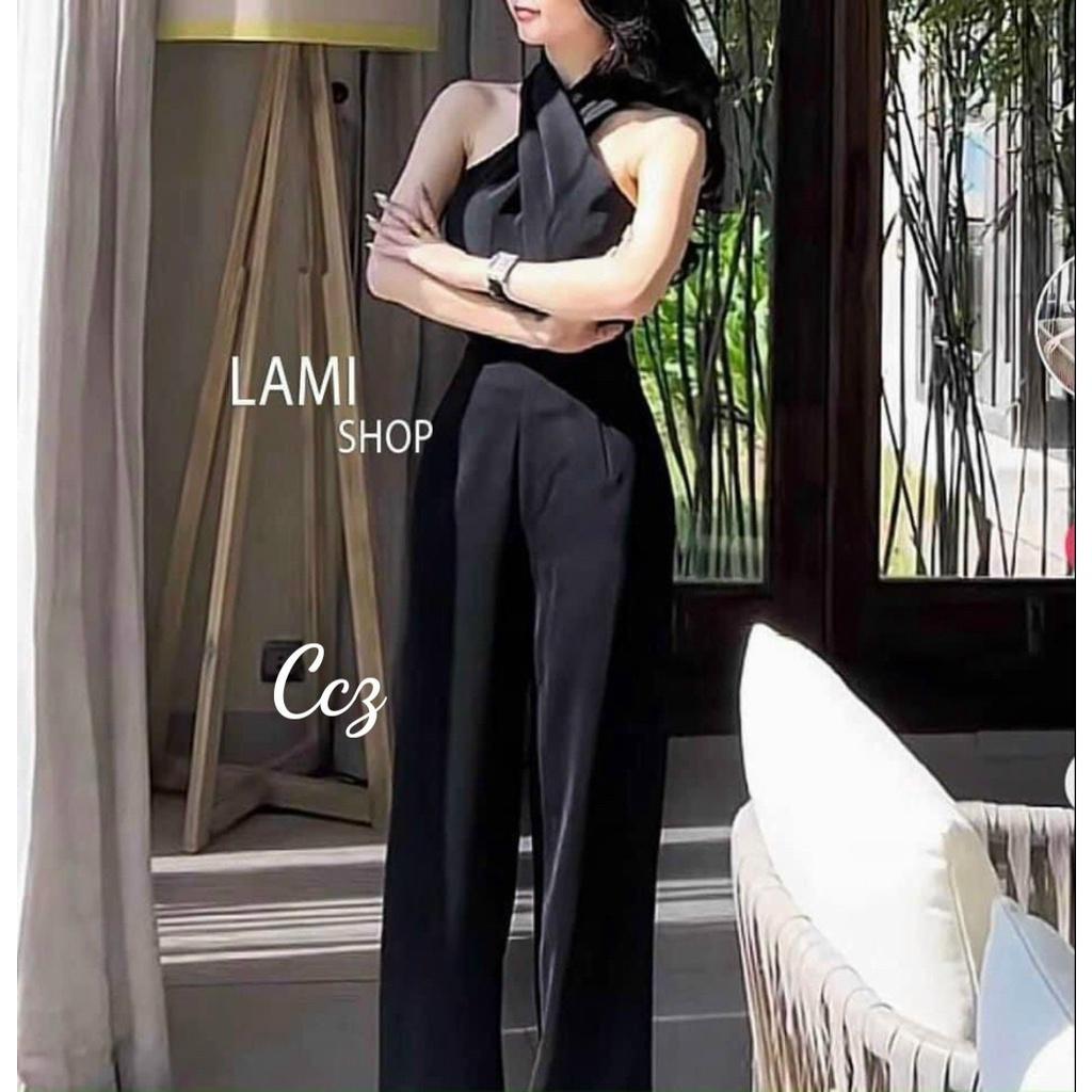 Jumpsuit dài cổ chéo sang chảnh ( kèm mút )