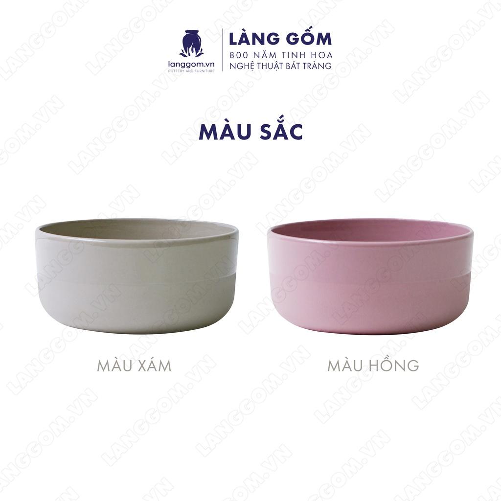 Chén bát ăn cơm Bát Tràng kiểu mix nhám bóng chất liệu gốm sứ cao cấp - Làng Gốm Bát Tràng