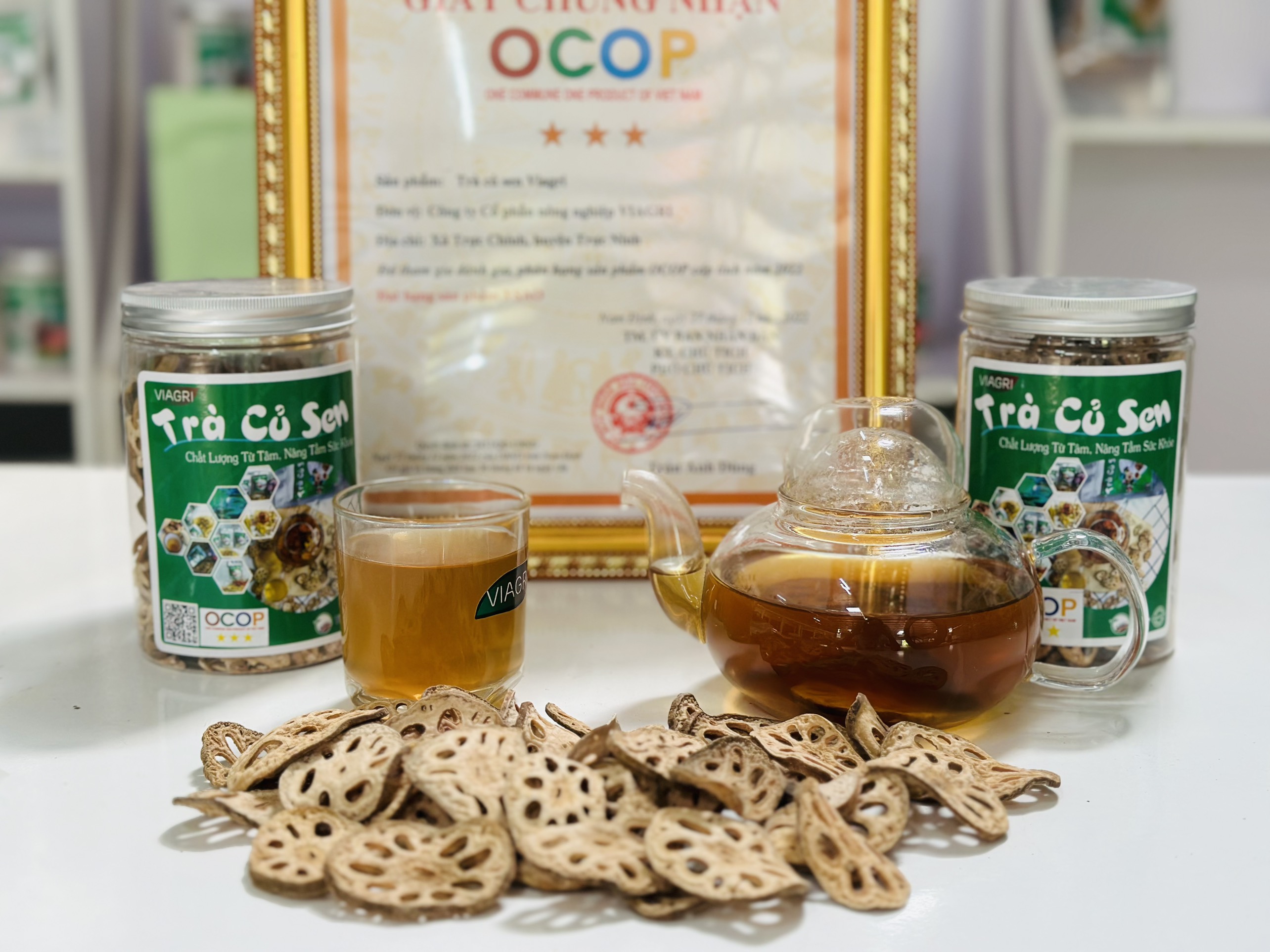SẢN PHẨM OCOP, Trà Củ Sen Khô - Rang Bằng Củi - Sản Phẩm Thực Dưỡng