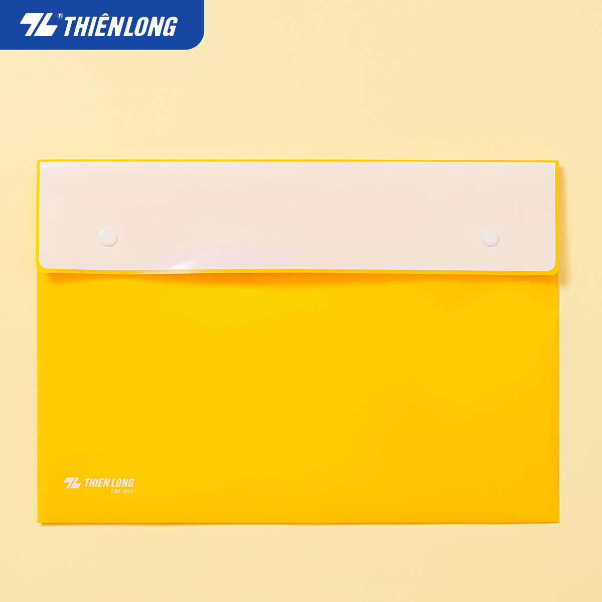 Bìa Nút Màu Pastel F4 Thiên Long Cbf - 003 - Sức Chứa 125 Tờ A4 - Vàng Pastel