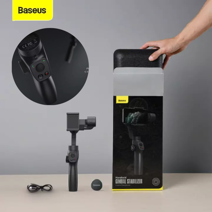 Gậy chụp ảnh selfie bluetooth không dây Baseus Handheld Gimbal Stabilizer Control Smartphone với 3 trục Gimbal ổn định, cho hình ảnh sắc nét cả trong nhà và ngoài trời