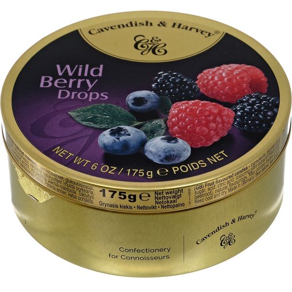 Combo 2 hộp Kẹo trái cây Cavendish &amp; Harvey vị Wild Berry Drops hộp 175gr