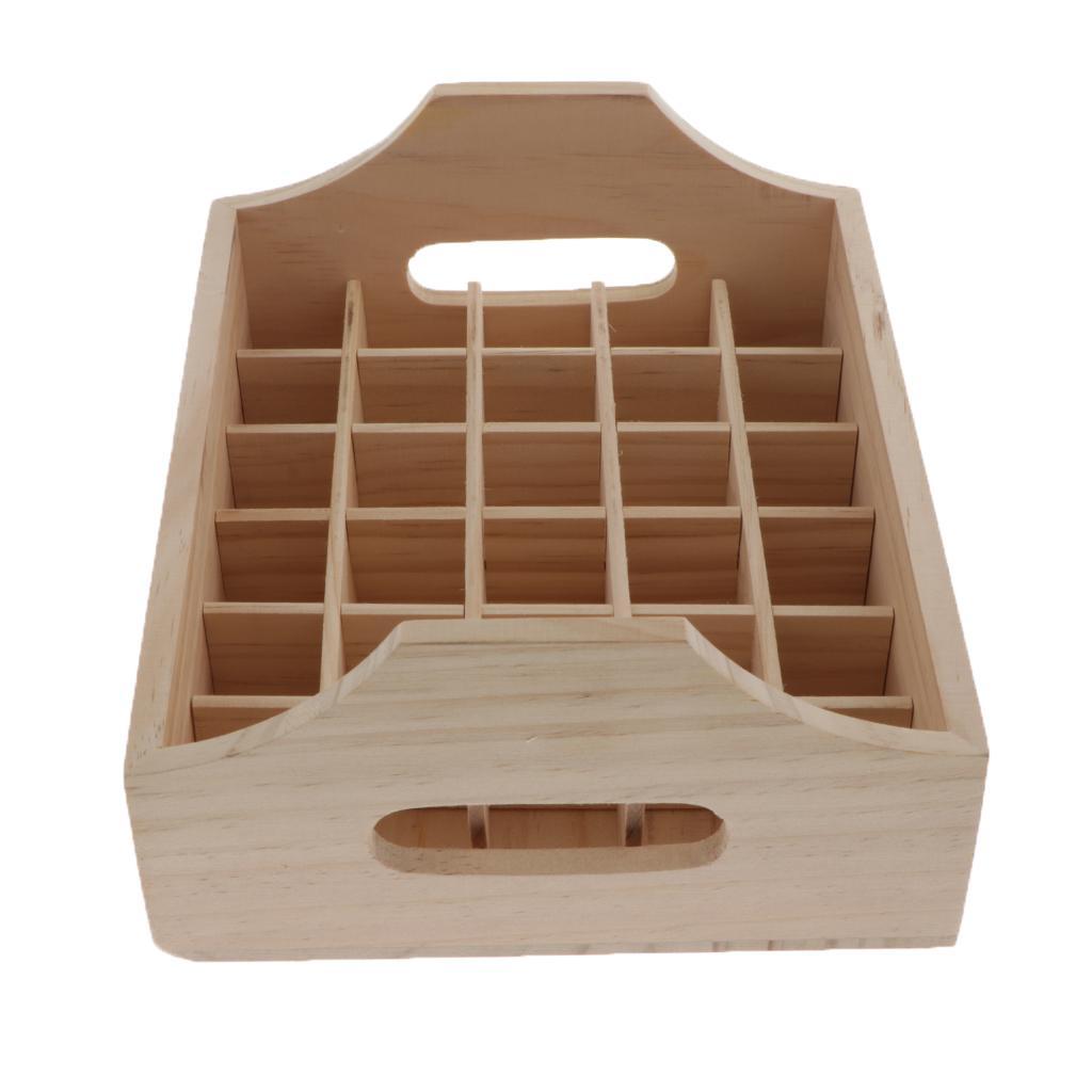 2pcs 40 Slots Natural Wooden Essential Oil Storage Rack Holder Makeup Shelf Show
