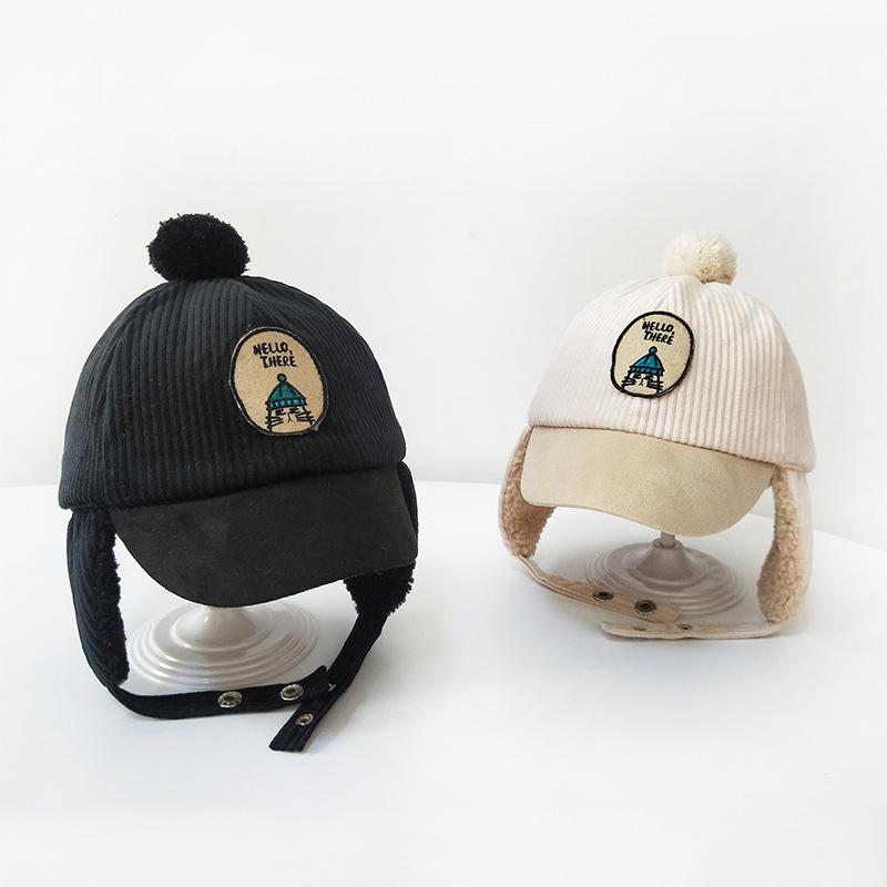 Bé Bé Trai Bé Gái Nón Mùa Đông Dày Plus Nhung Tai Ấm Cho Bé Sang Trọng Nón Lưỡi Trai Trẻ Em Beanies Cho 1-6y Trẻ Em Mũ Lưỡi Trai