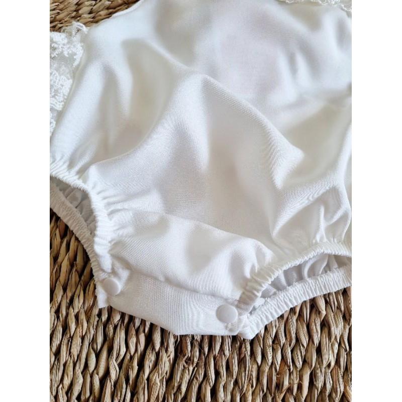 Combo 3 món body trắng phối bèo mát mẻ dễ thương