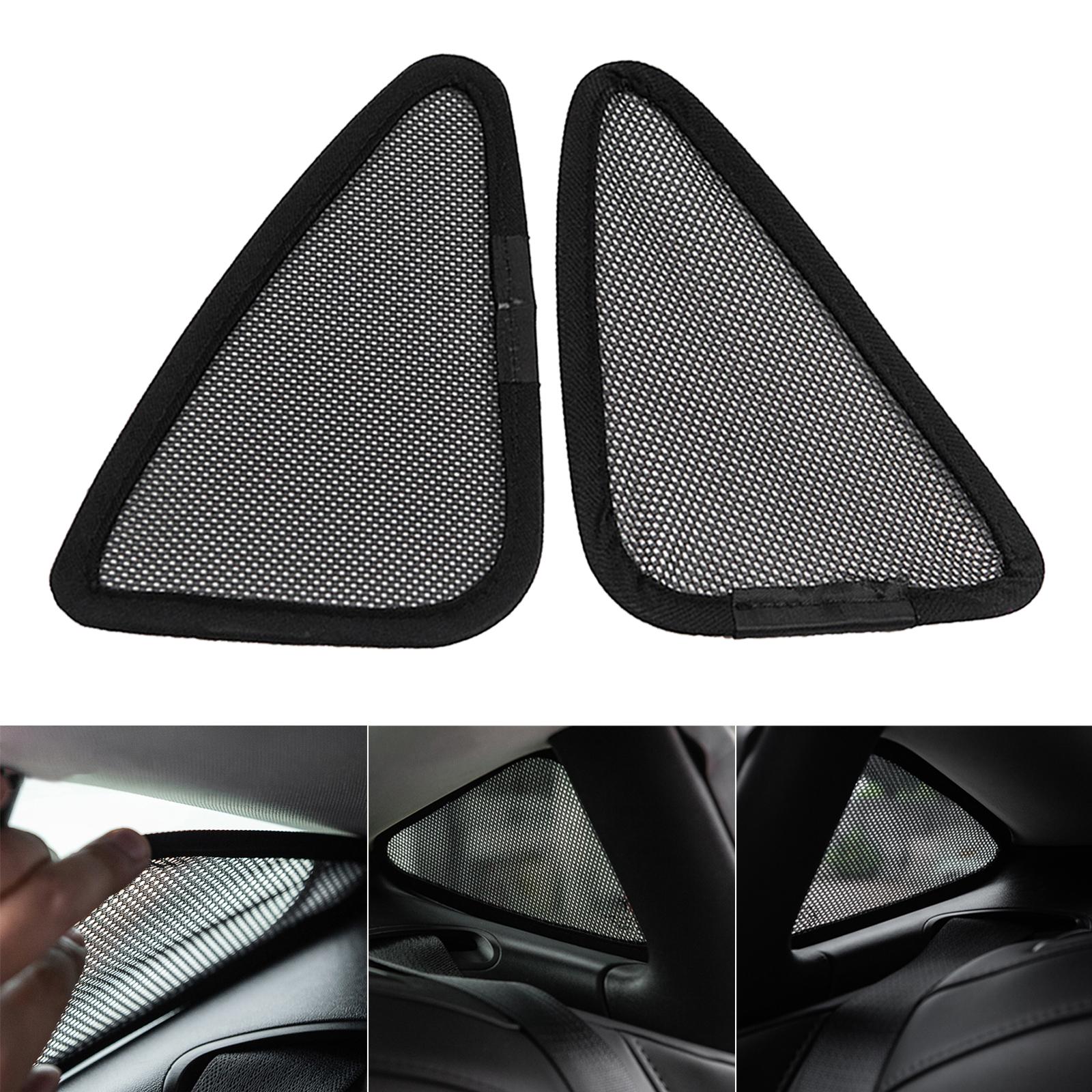 Set of 2 Window Sunshade Cover Triangular Net Protector for Tesla Model 3