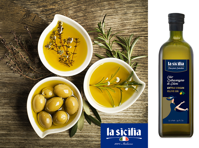 Dầu Oliu nguyên chất Extra Virgin Olive Oil La Sicilia 1 lít