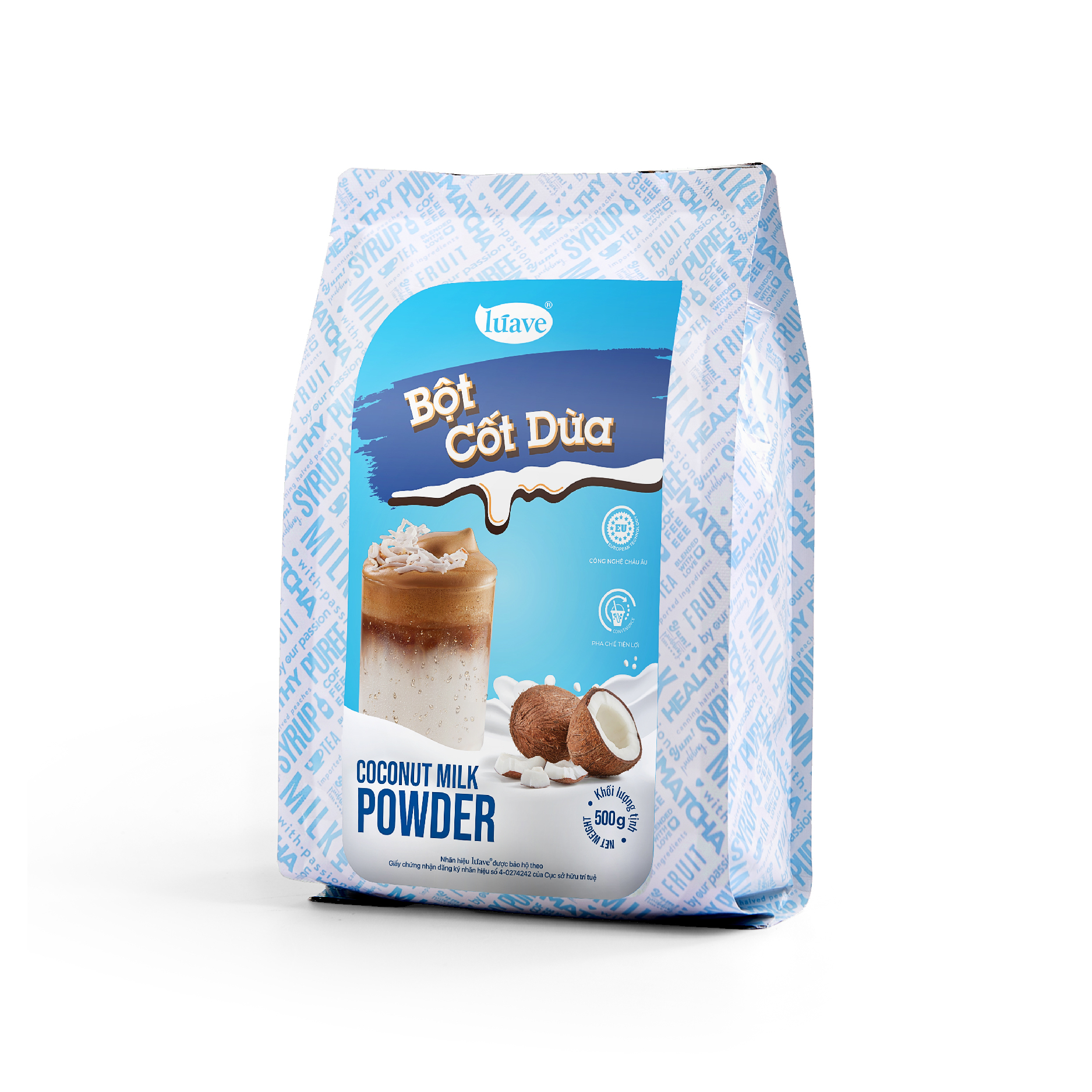 Bột cốt dừa Lúave 500g - Pha chế, làm bánh, làm kem, làm rau câu,...