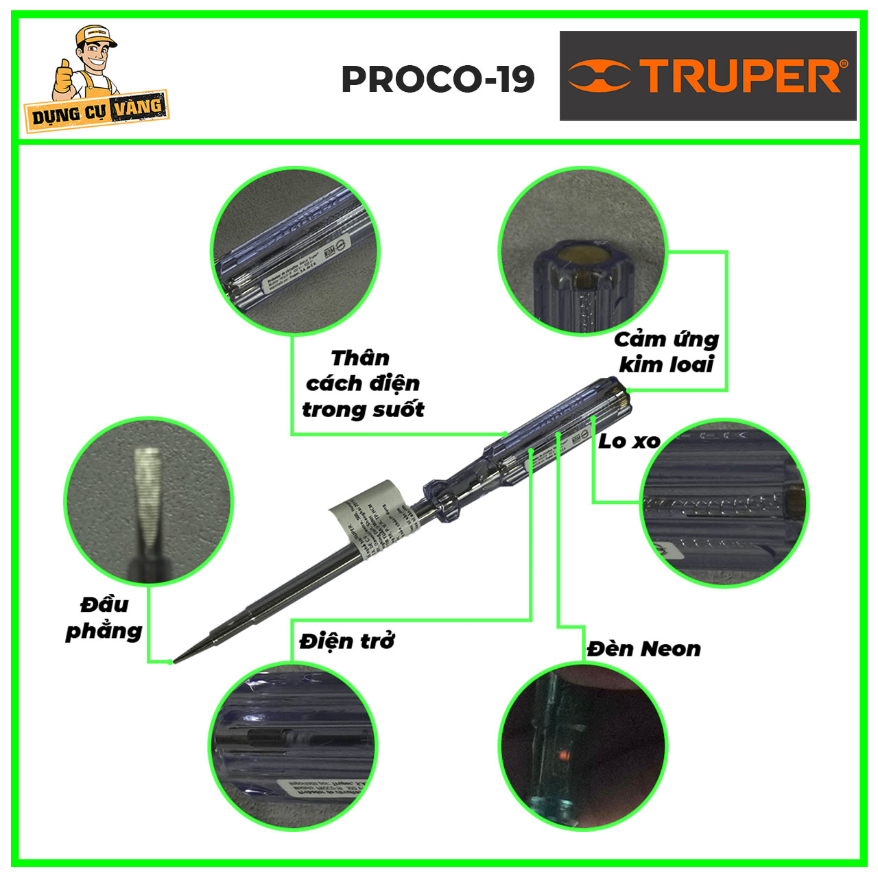 Tua vít,Bút thử điện 178mm Truper PROCO-19