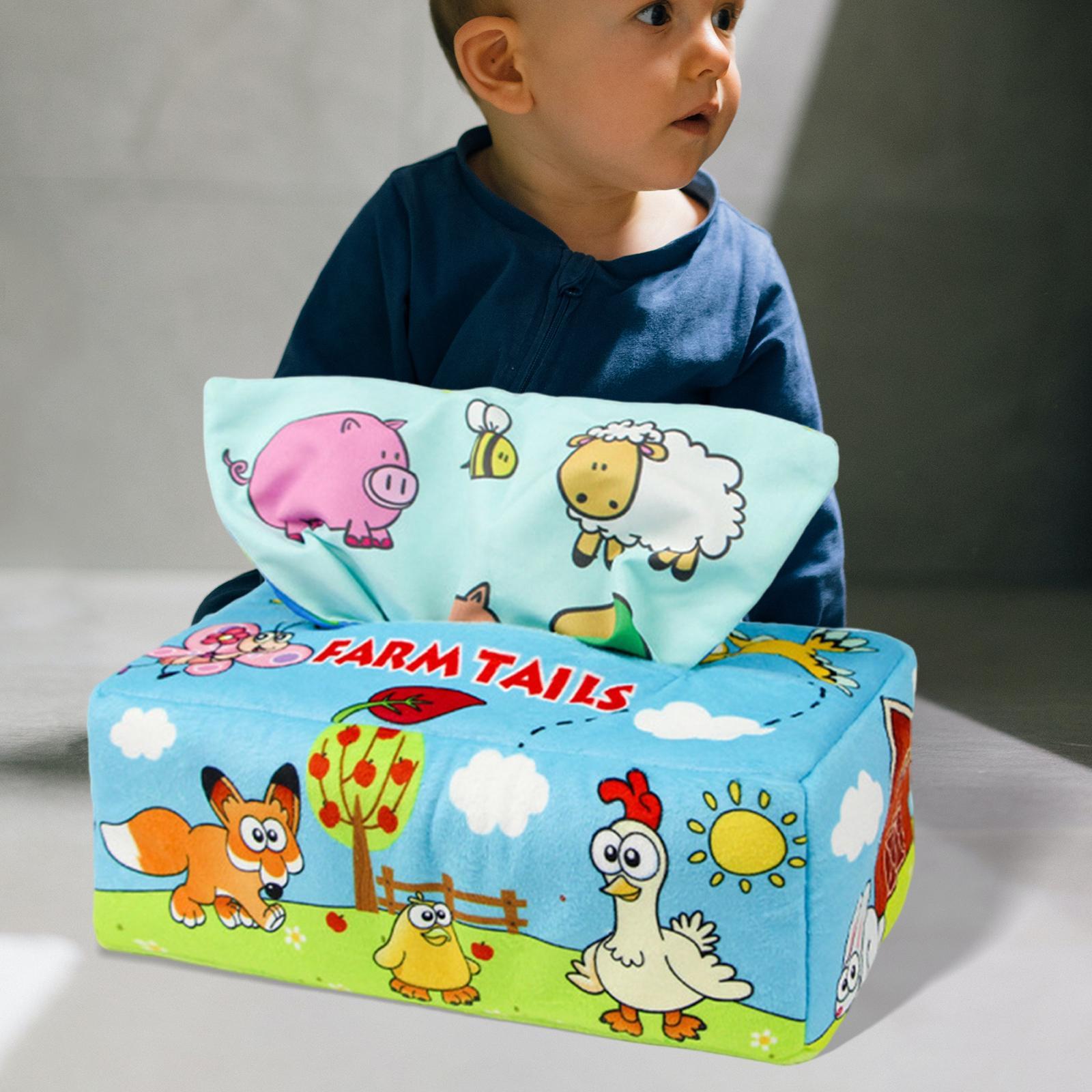 Tissue Box Baby Toy Montessori Play Sensory Toy for Infants Toddler Newborns