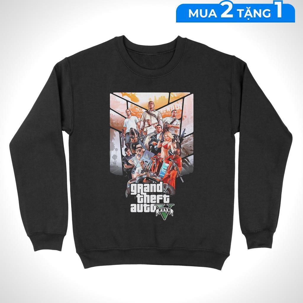 Áo Sweater Grand Theft Auto V Unisex THE NEXT LEVEL, Cotton 100% nam nữ - SW0062