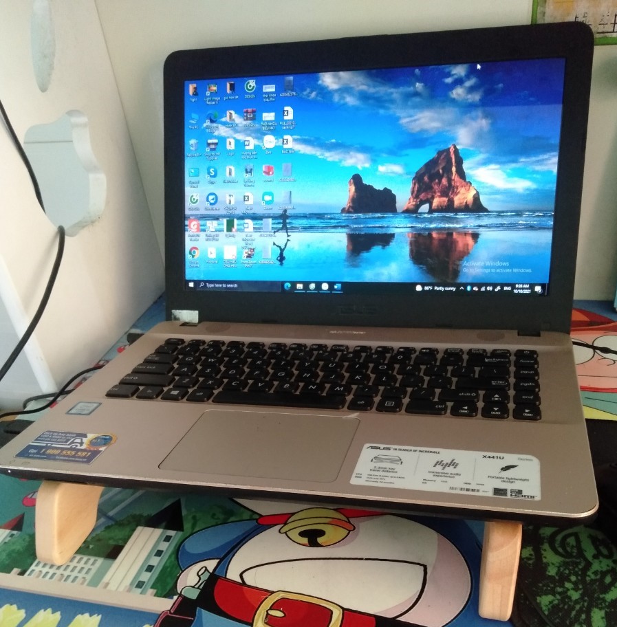 Đế Tản Nhiệt Laptop /Giá Đỡ Gỗ Để Máy Tính Bằng Gỗ/Chân Đế Tản Nhiệt Tốt  KT D28,5x C 6cm, Bộ Gồm 2 Chân Đế