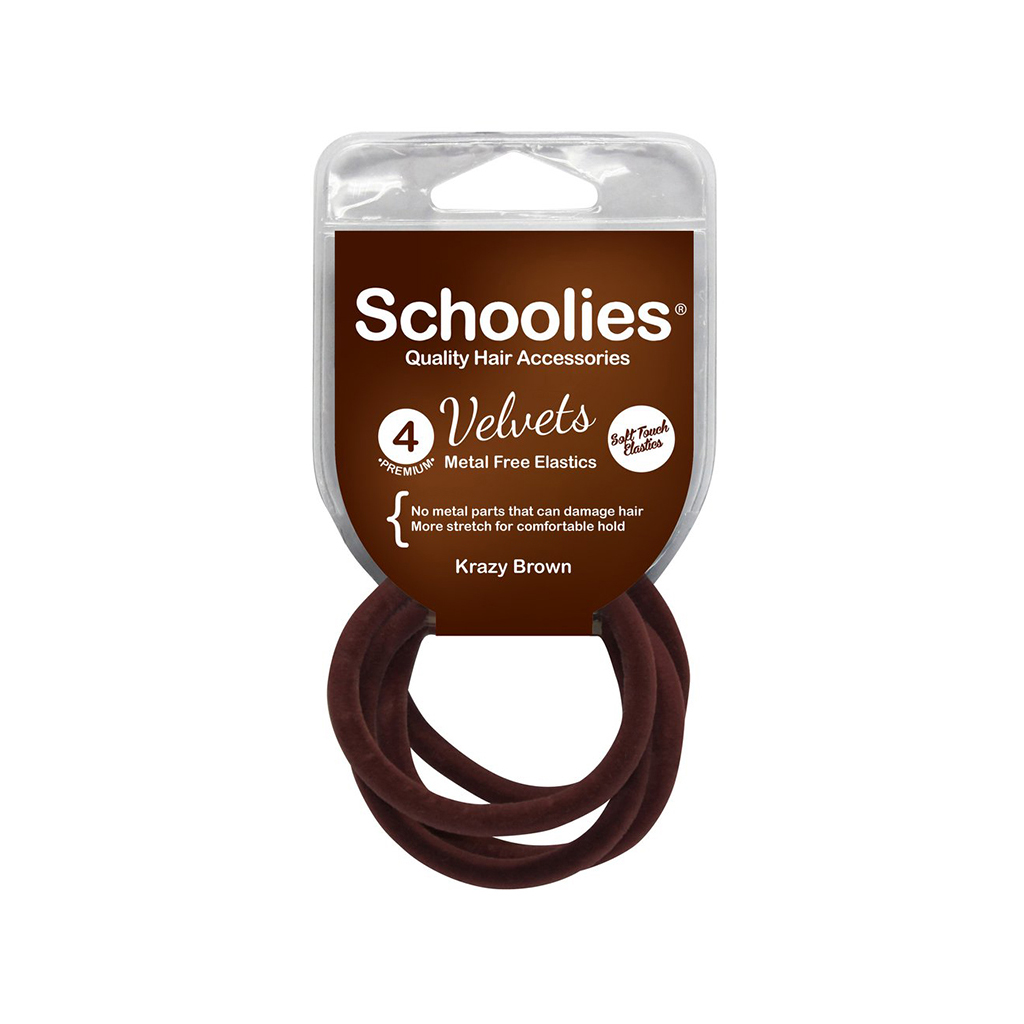 Bộ 4 dây cột tóc vải nhung velvet Schoolies 8 màu