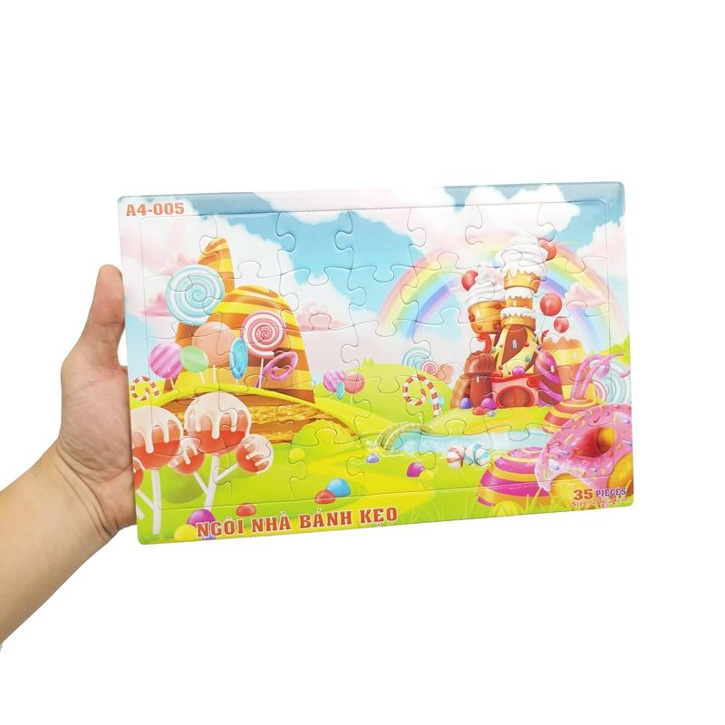 Bộ Xếp Hình Khổ A4 Puzzle Minh Châu 35-05 - Ngôi Nhà Bánh Kẹo (35 Mảnh Ghép)