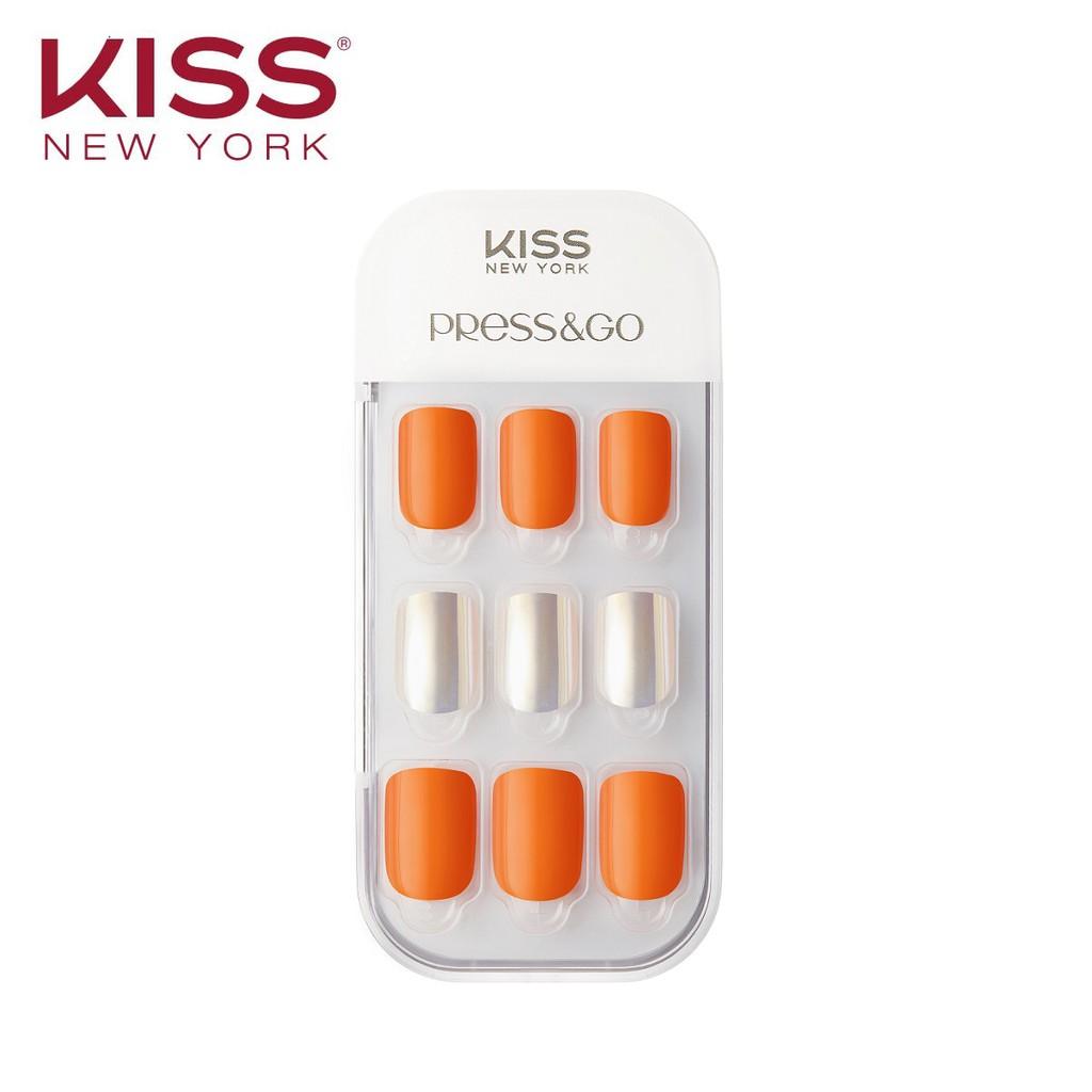 Bộ 30 Móng Tay Gel Tự Dán Press &amp; Go Kiss New York Nail Box - Warm Orange (KPNA08K)