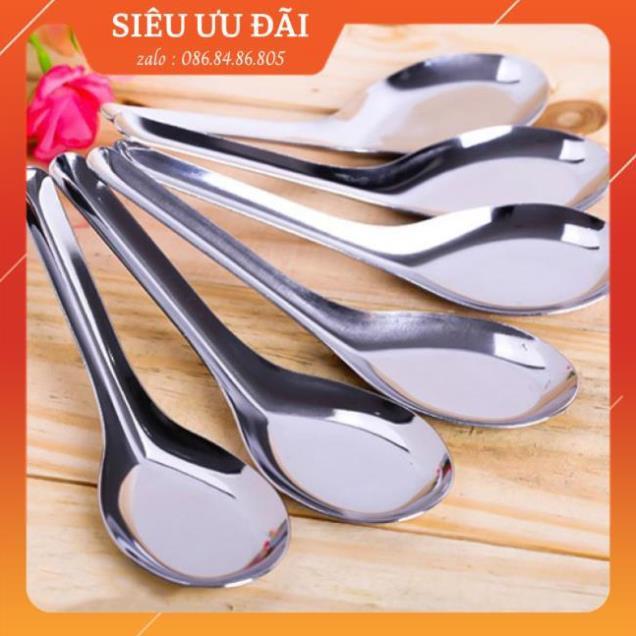 Combo 10 Thìa inox ăn cơm, phở không gỉ nhiều mãu