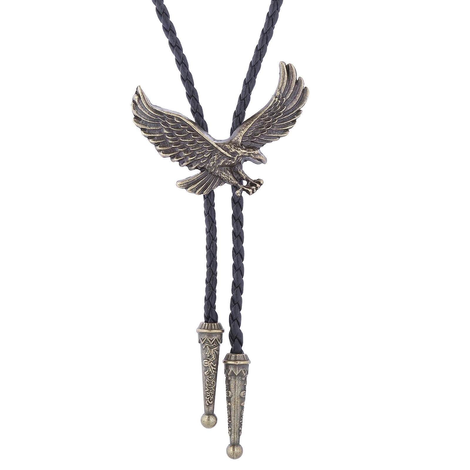 Alloy Bolo Tie Eagle Pendant Necktie Jewelry Retro Style Adjustable Necklace