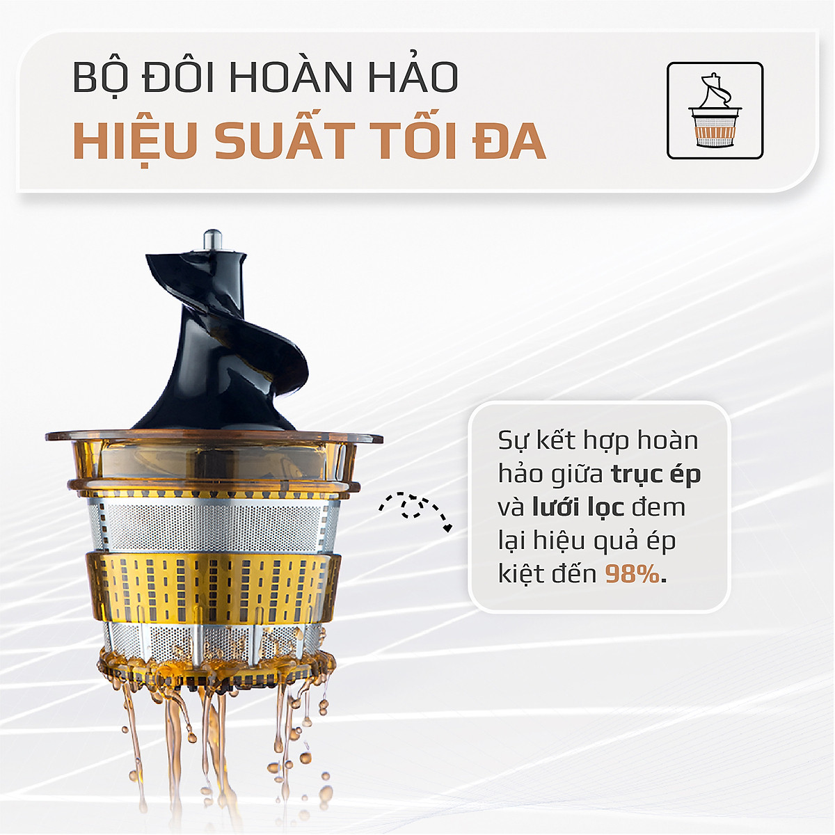 Máy Ép Chậm OLIVO SJ200 Đa Năng [Hàng Chính Hãng] Ép Kiệt Bã 98% - Tốc Độ Chậm 39 vòng/phút - Dễ Vệ Sinh - Thương Hiệu Mỹ