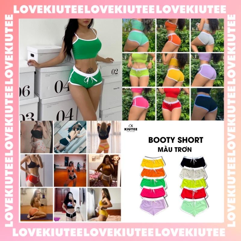 Quần BOOTY SHORT màu trơn ngắn ôm mông khoe dáng LOVEKIUTEE