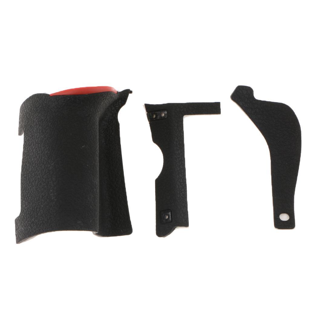 FOR NIKON D750 3 PIECE THUMB/SIDE/GRIP RUBBER SET REPAIR PARTS + ADHESIVE