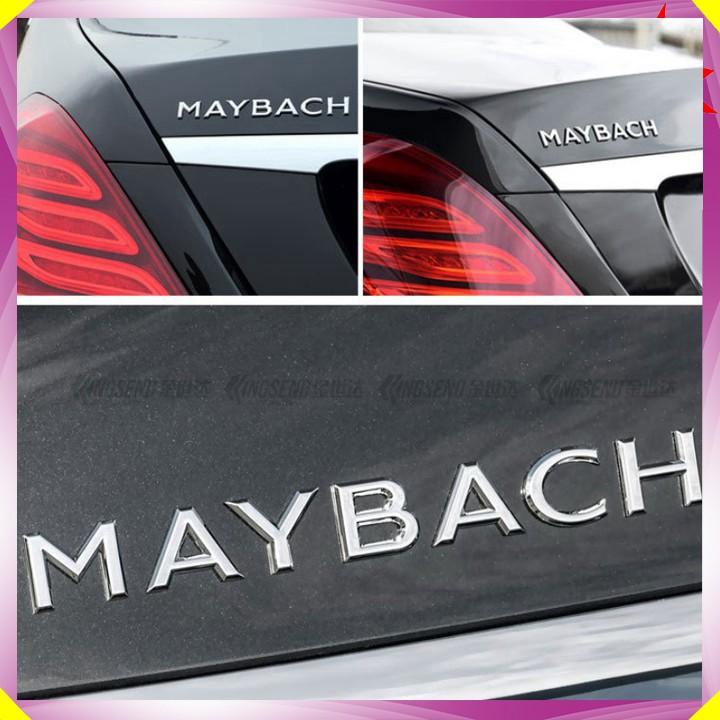 Decal tem chữ Maybach chất liệu Inox cao cấp dán trang trí ô tô - Mã sản phẩm G80708