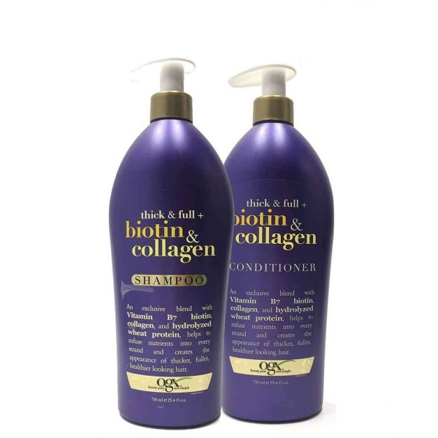 Combo Gội Xả chống rụng tóc OGX Biotin Collagen ( 750ml / chai )