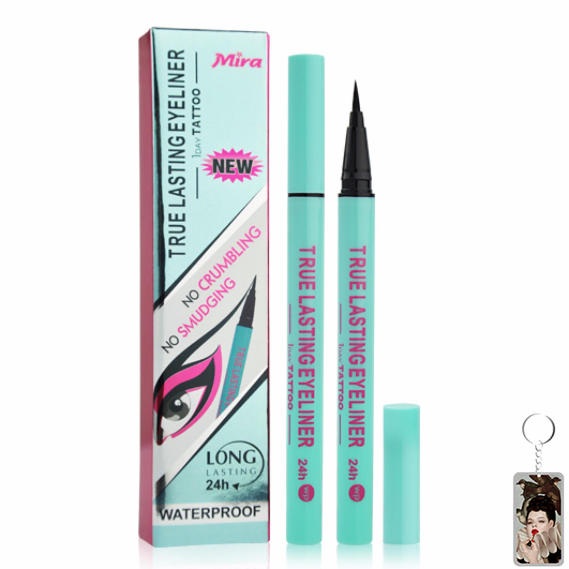 Viết lông kẻ mí Mira true lasting eyeliner Hàn Quốc 0.8 ml # màu xanh tặng kèm móc khoá