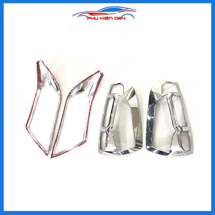 Ốp viền đèn pha hậu ô tô Navara 2016-2021 mạ crom, ốp đèn lắp trước sau trang trí bảo vệ xe hơi
