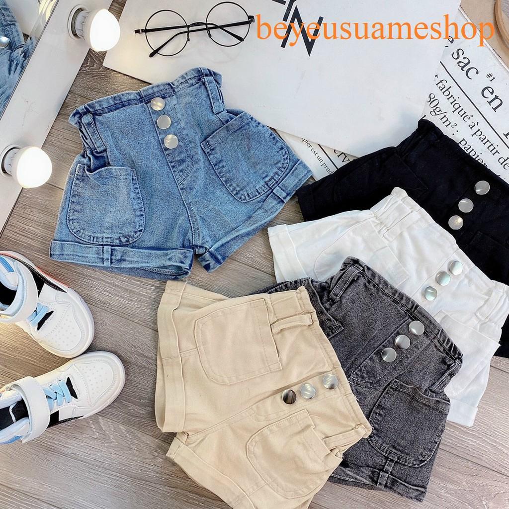 (Size 7- 32 kg)Quần Sooc Jean Mềm, Co Giãn 4 chiều Cho Bé Gái