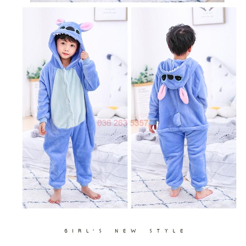Bộ Đồ Thú Stitch Xanh ️  ️ Bộ đồ thú Stitch Xanh Trẻ Em - Hàng Cao Cấp Loại 1